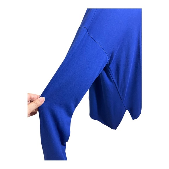 Eileen Fisher womens round neckline royal blue viscose blouse size large - Picture 5 of 10